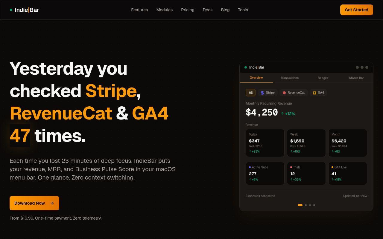IndieBar screenshot